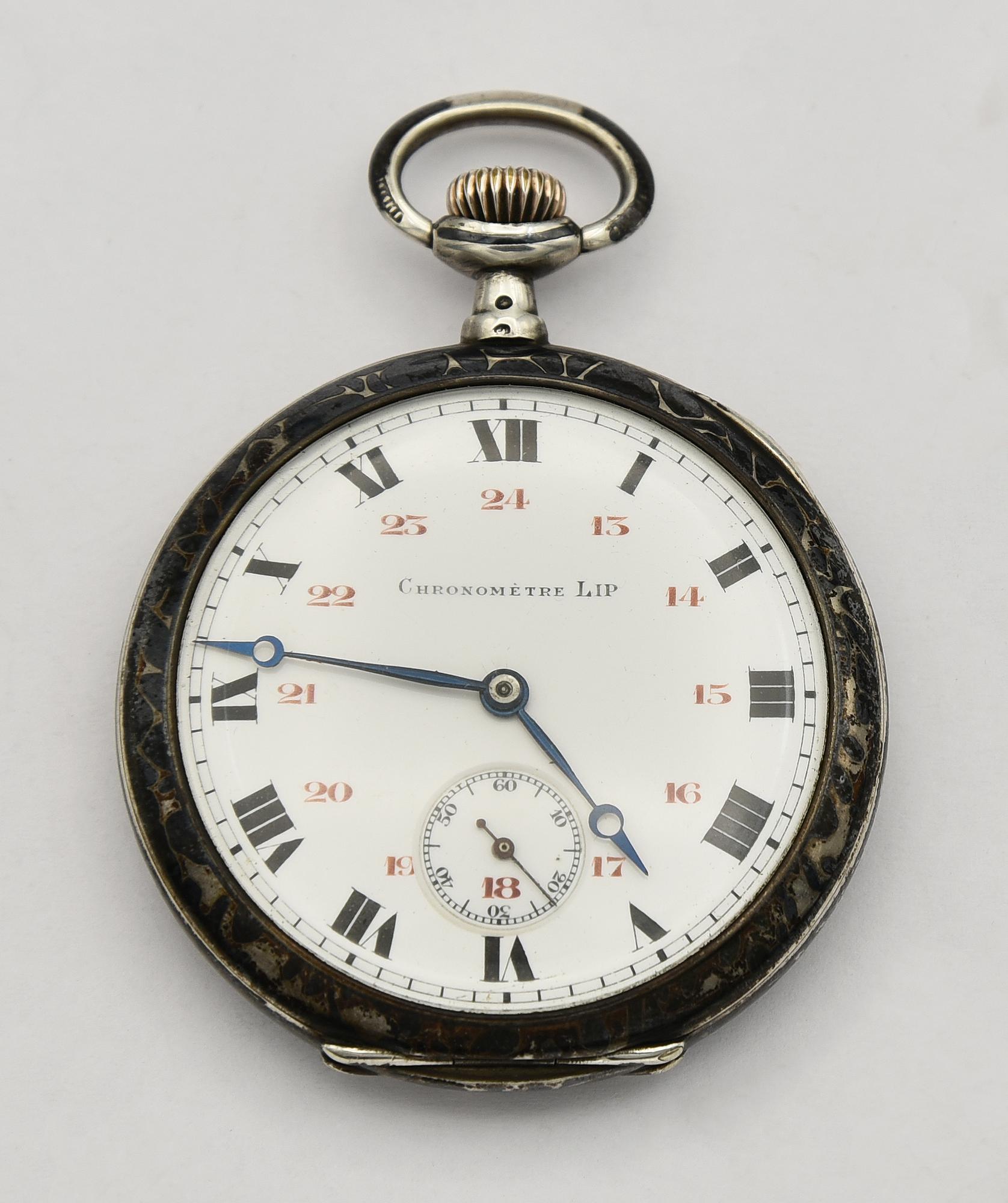 Orologio da tasca Chronometre Lip, 1930, argento CASSA: testato argento con...
