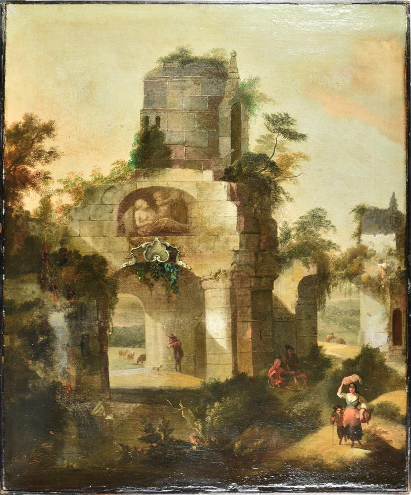 Roelof Janz De Vries PAESAGGIO CON ROVINE olio su tela, cm 71,6x61,6 sul...