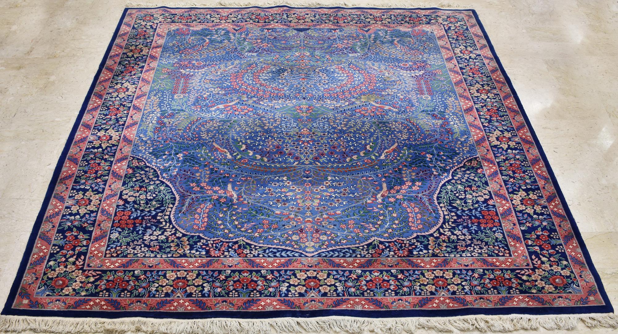 TAPPETO CINESE KIRMAN BERKANA cm 304x247 segni di usura