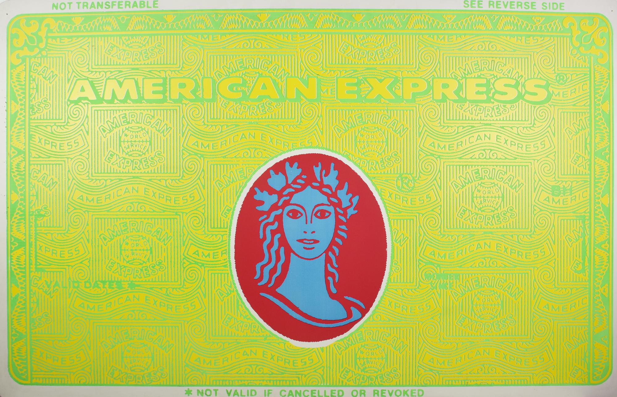 Umberto Postal (1949 - 2011) AMERICAN EXPRESS, 1990 serigrafia su forex, cm...