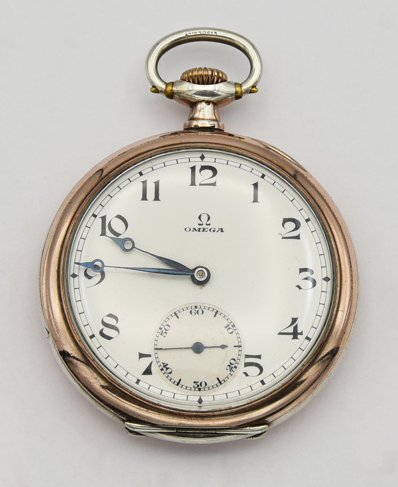 OROLOGIO DA TASCA IN ARGENTO OMEGA GENEVE, REF. 5844180, ANNI '20 DEL 1900...