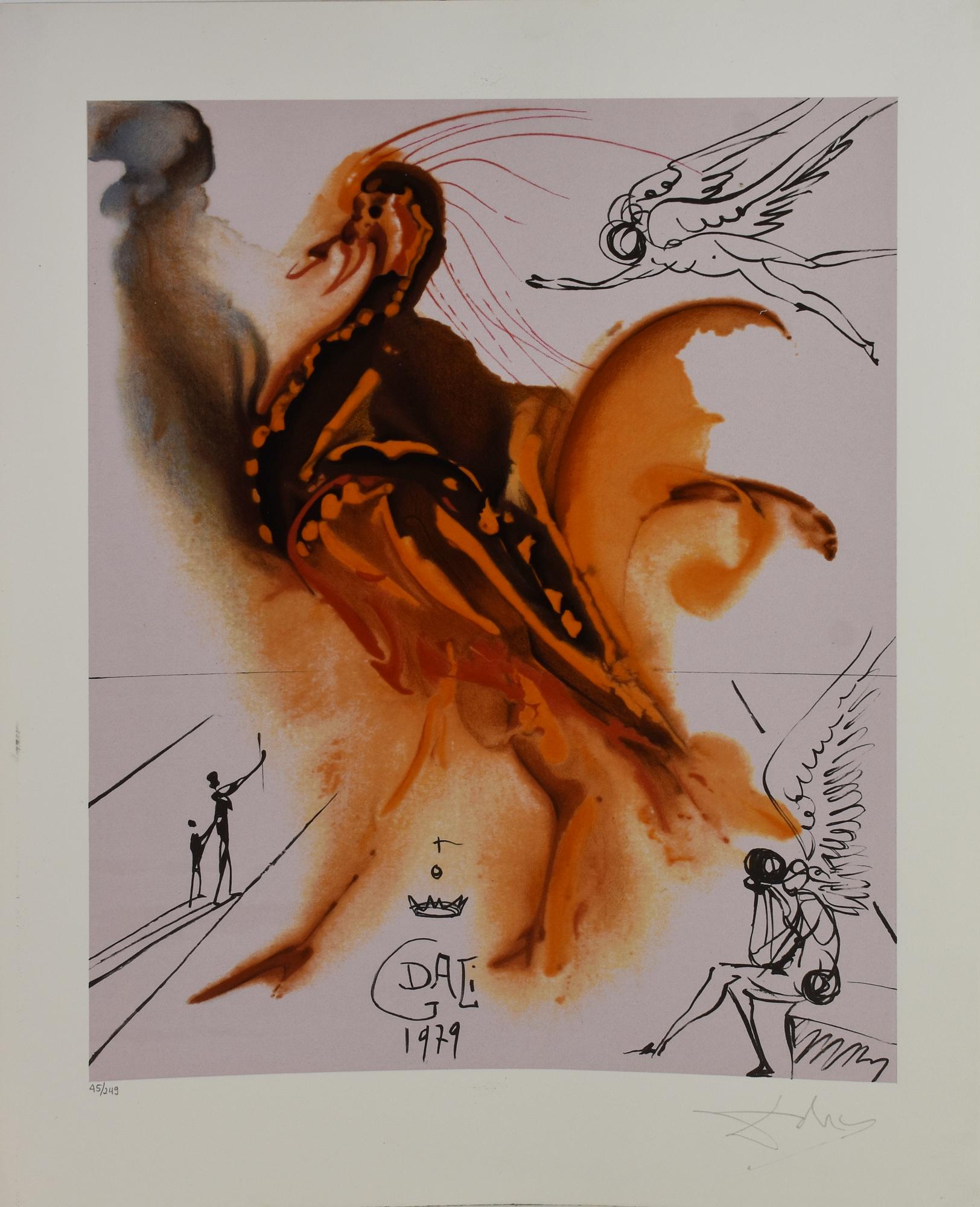 Salvador Dali' (1904 - 1989) EL GRAN PAVO REAL lito-serigrafia su carta a...