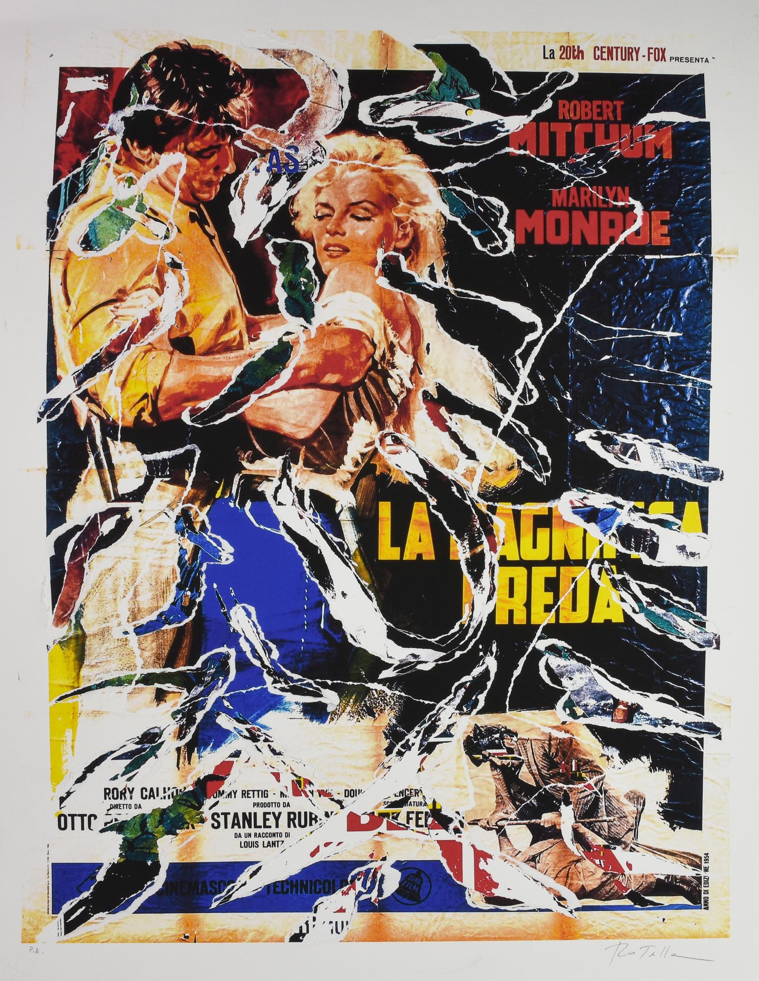 Mimmo Rotella (1918 - 2006) LA MAGNIFICA PREDA serigrafia e decollage, cm...