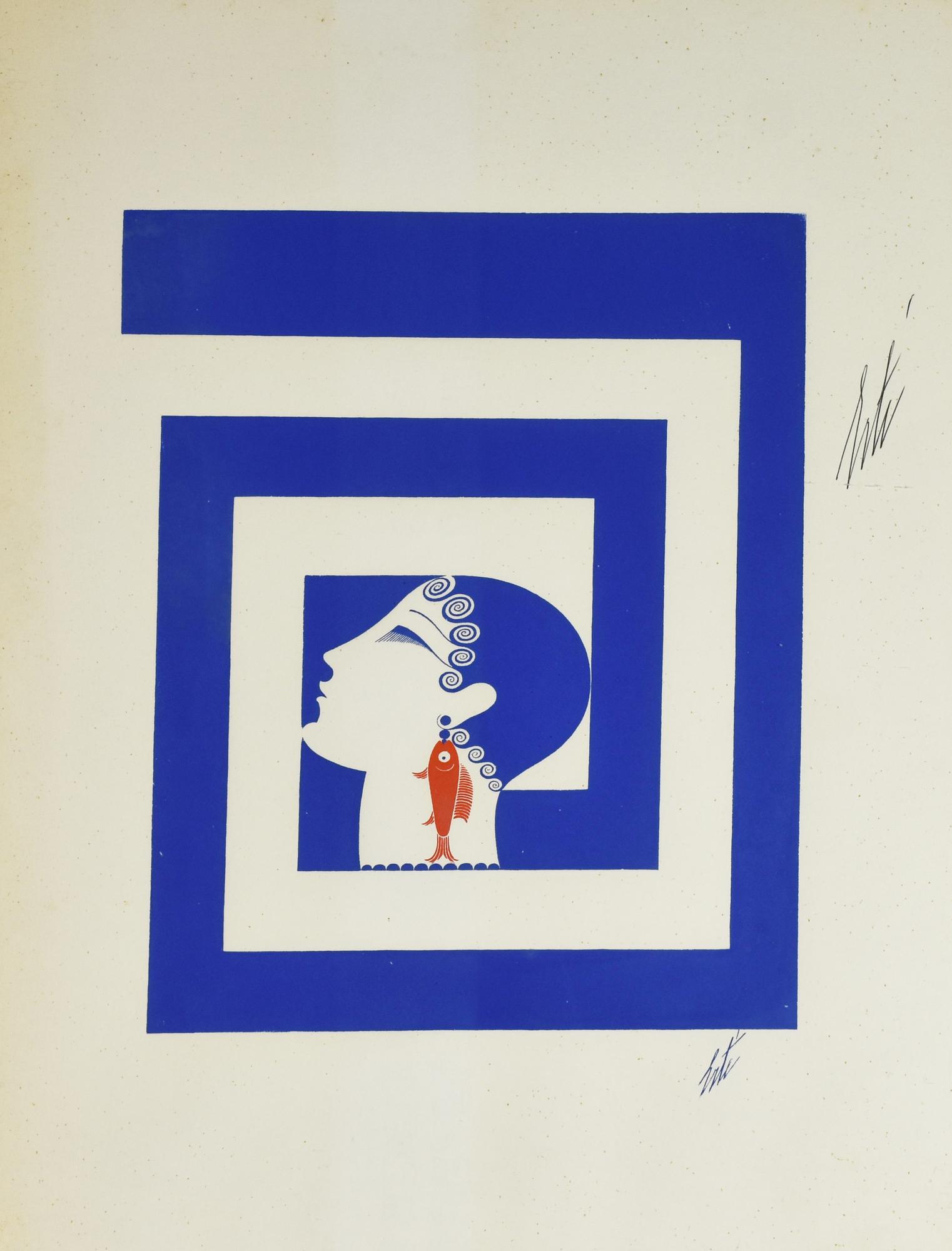 Erte' (1892 - 1990) BLEU ET ROUGE, 1967 serigrafia, cm 50x35; es. F.C. firma;...