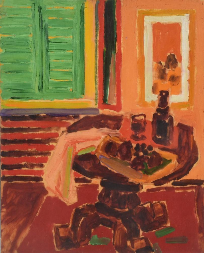 Giulio Da Milano INTERNO A ROQUEBRUNE, 1974 olio su tavola, cm 25x20 sul...