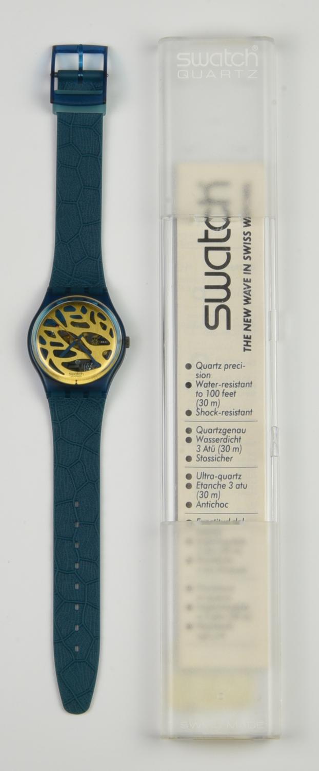 SWATCH METAMORPHOSIS, 1989 mod. BLUE LEAVES, cod. GN104 anno 1989 Completo di...