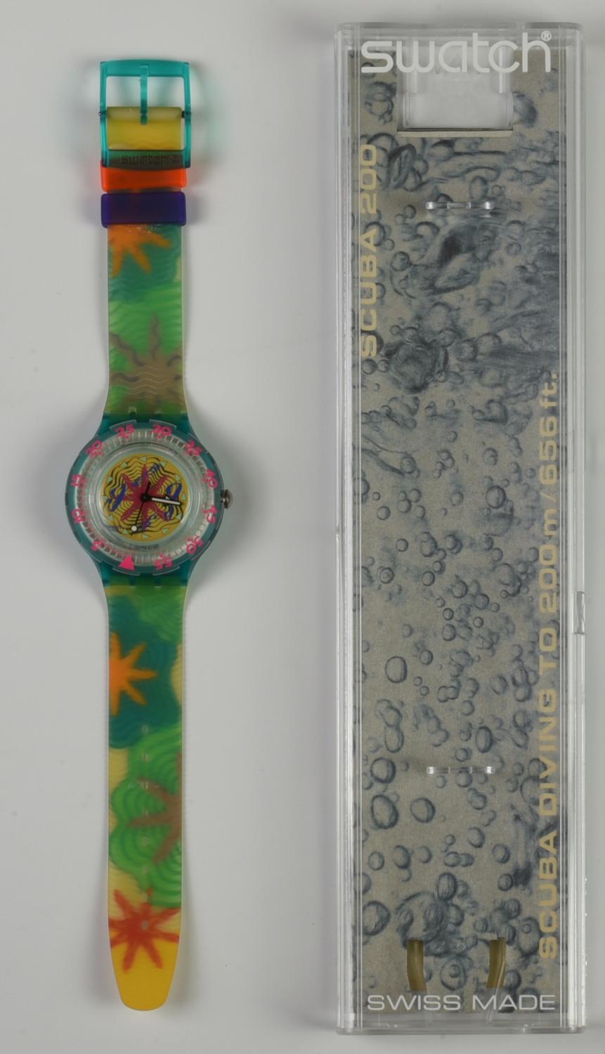 SWATCH SCUBA, 1994 mod. SEA FLOOR, cod. SDN108 anno 1994 Completo di scatola...