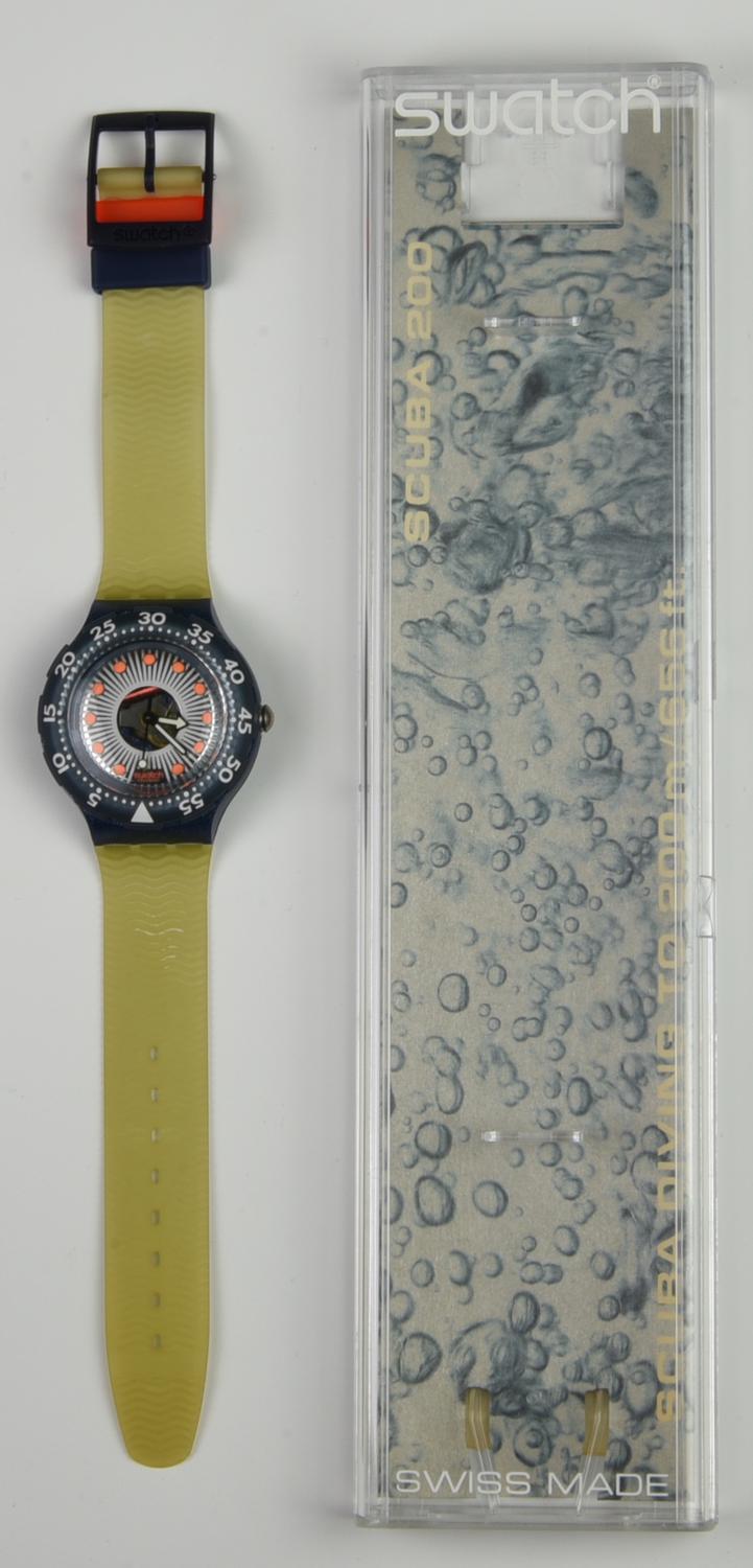 SWATCH SCUBA, 1993 mod. SILVER TRACE, cod. SDN107 anno 1993 Completo di...