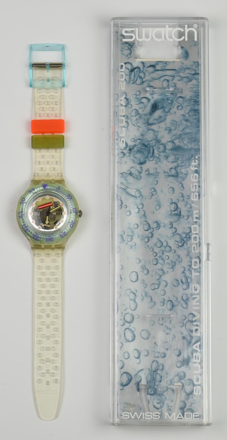 SWATCH SCUBA 200, 1992 mod. JELLY BUBBLES, cod. SDK104 anno 1992 Completo di...