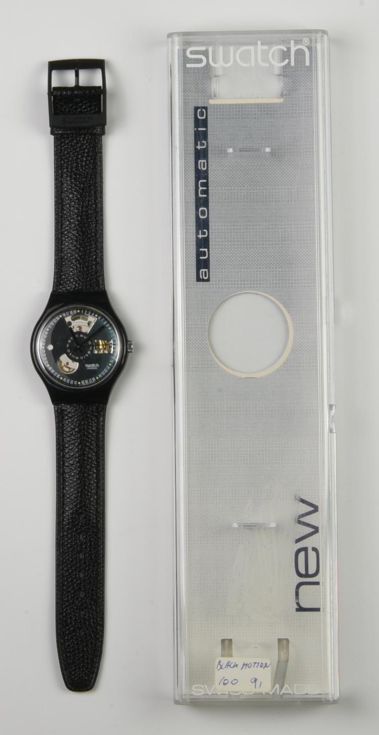 SWATCH AUTOMATICO, 1991 mod. BLACK MOTION (quadrante azzurro), cod. SAB100...