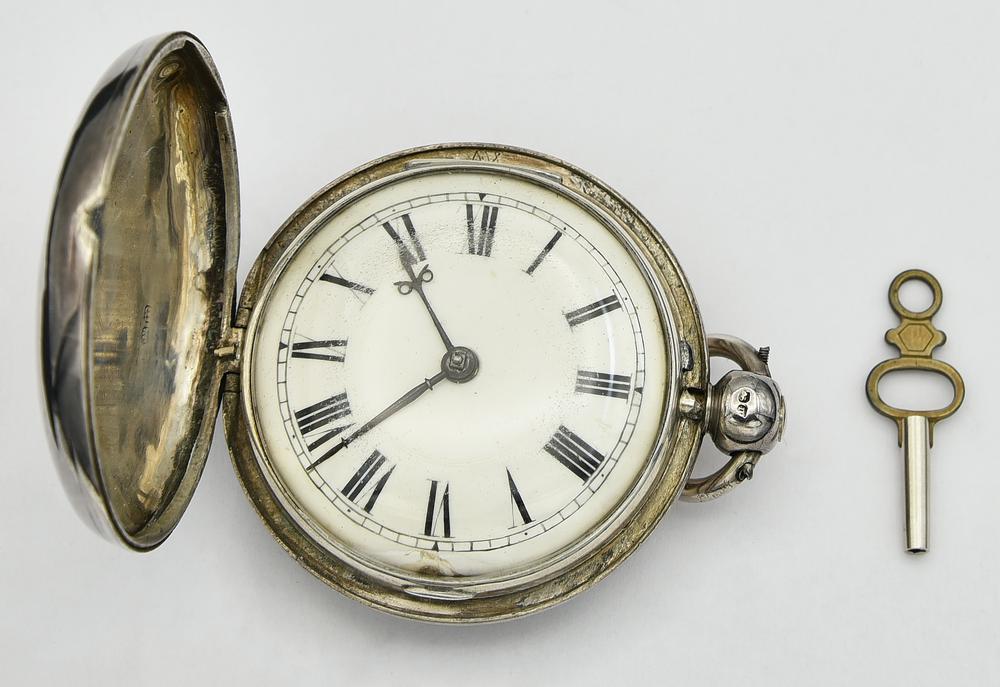 Orologio da tasca, Londra, 1830-1850, argento 925/1000 , con chiave CASSA: in...