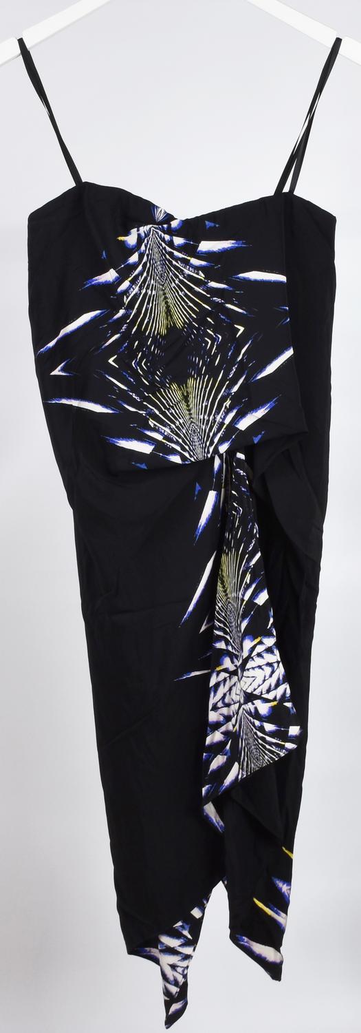 BCBG Max Azria SILK DRESS DESCRIPTION: Printed silk dress with draping and...