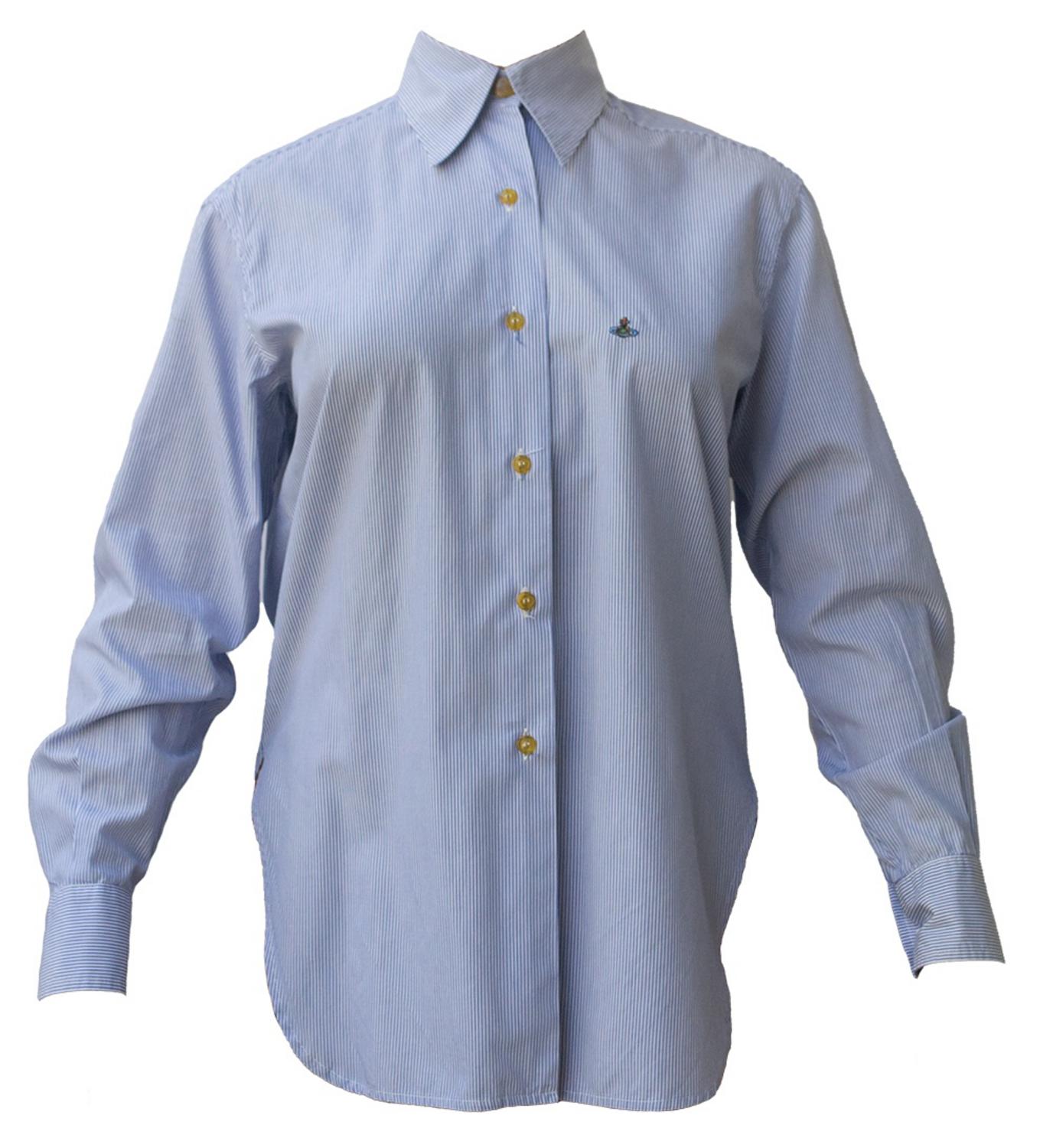 Vivienne Westwood CLASSIC SHIRT Description: fine striped cotton shirt. Pale...