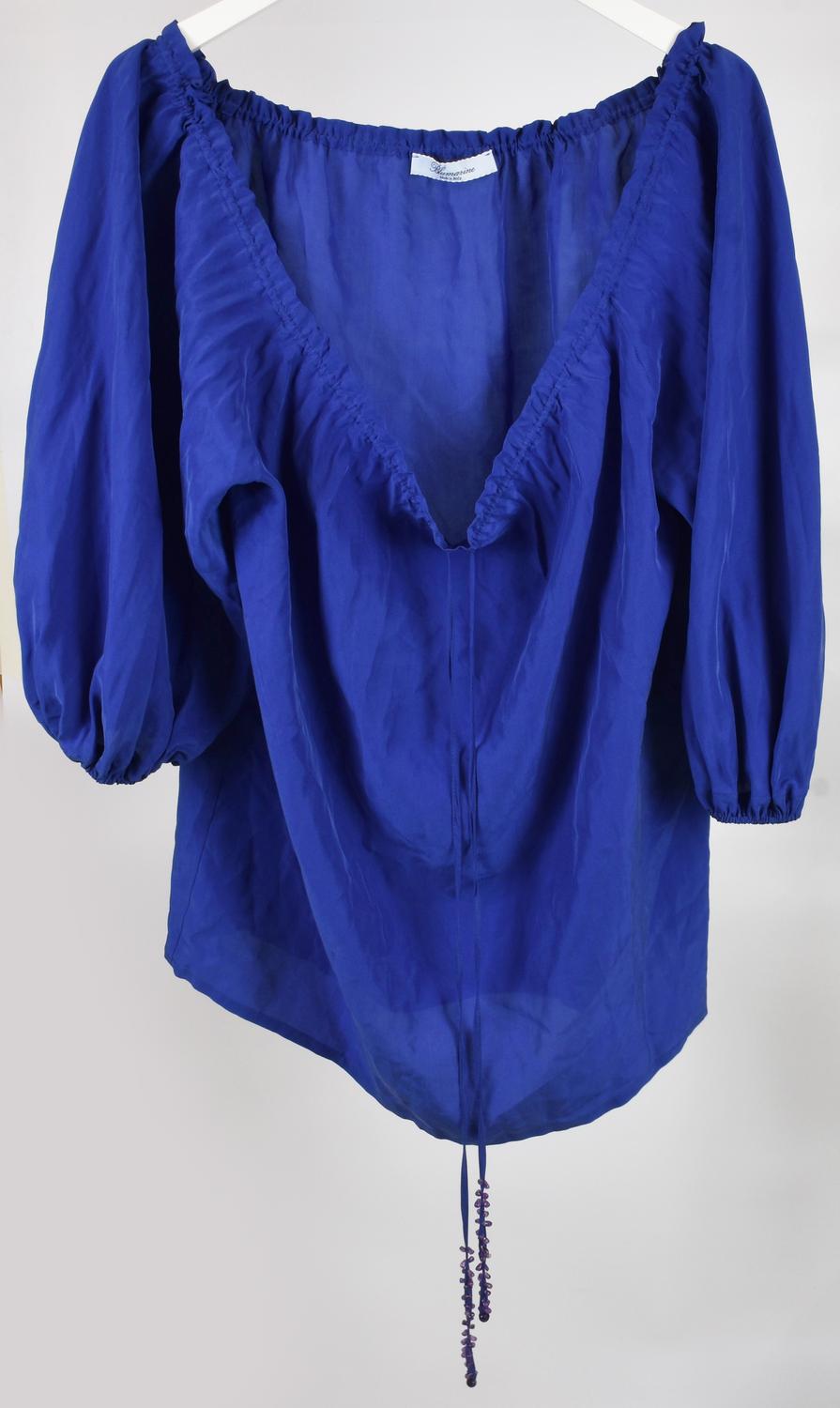 Blumarine SILK SHIRT DESCRIPTION: Wide silk blouse featuring a drawstring...