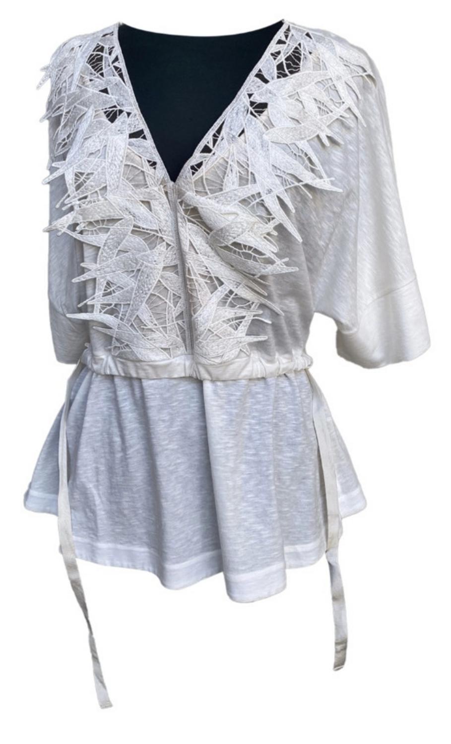 Blumarine LACE SHIRT DESCRIPTION: Blumarine white lace blouse in cotton and...