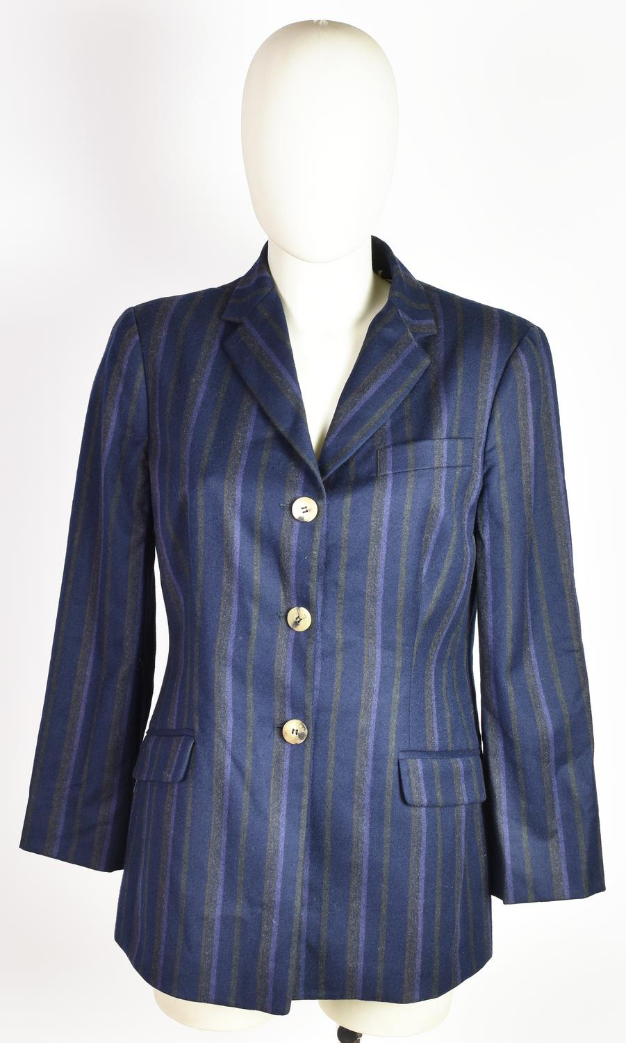 Trussardi WOOL BLAZER DESCRIPTION: Three-button wool blazer with contrasting...