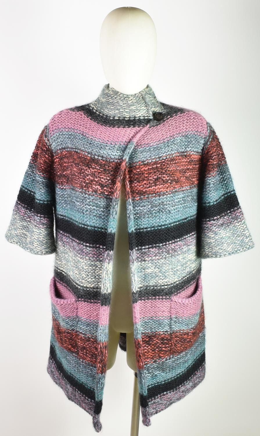 Chloe' MOHAIR WOOL SWEATER COAT DESCRIPTION: Long multicolored knitted...