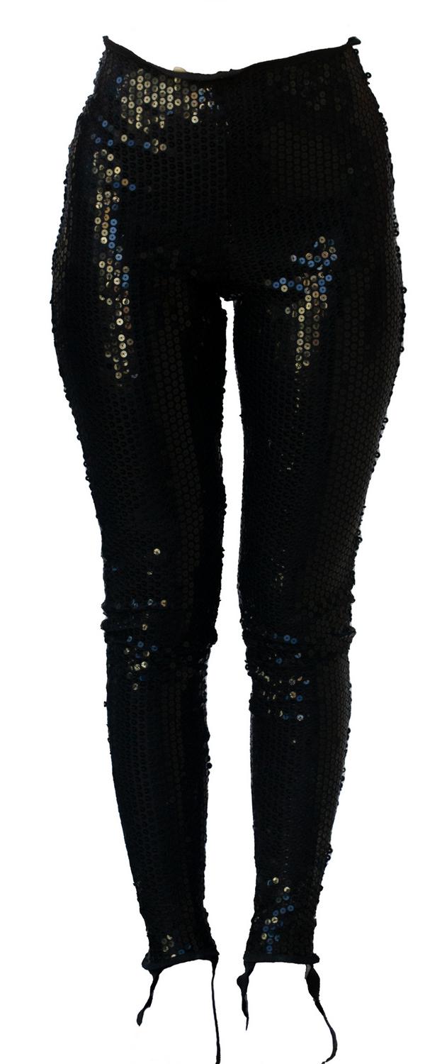 Jean Paul Gaultier SEQUINS LEGGINGS Description: black leggings in stretch...