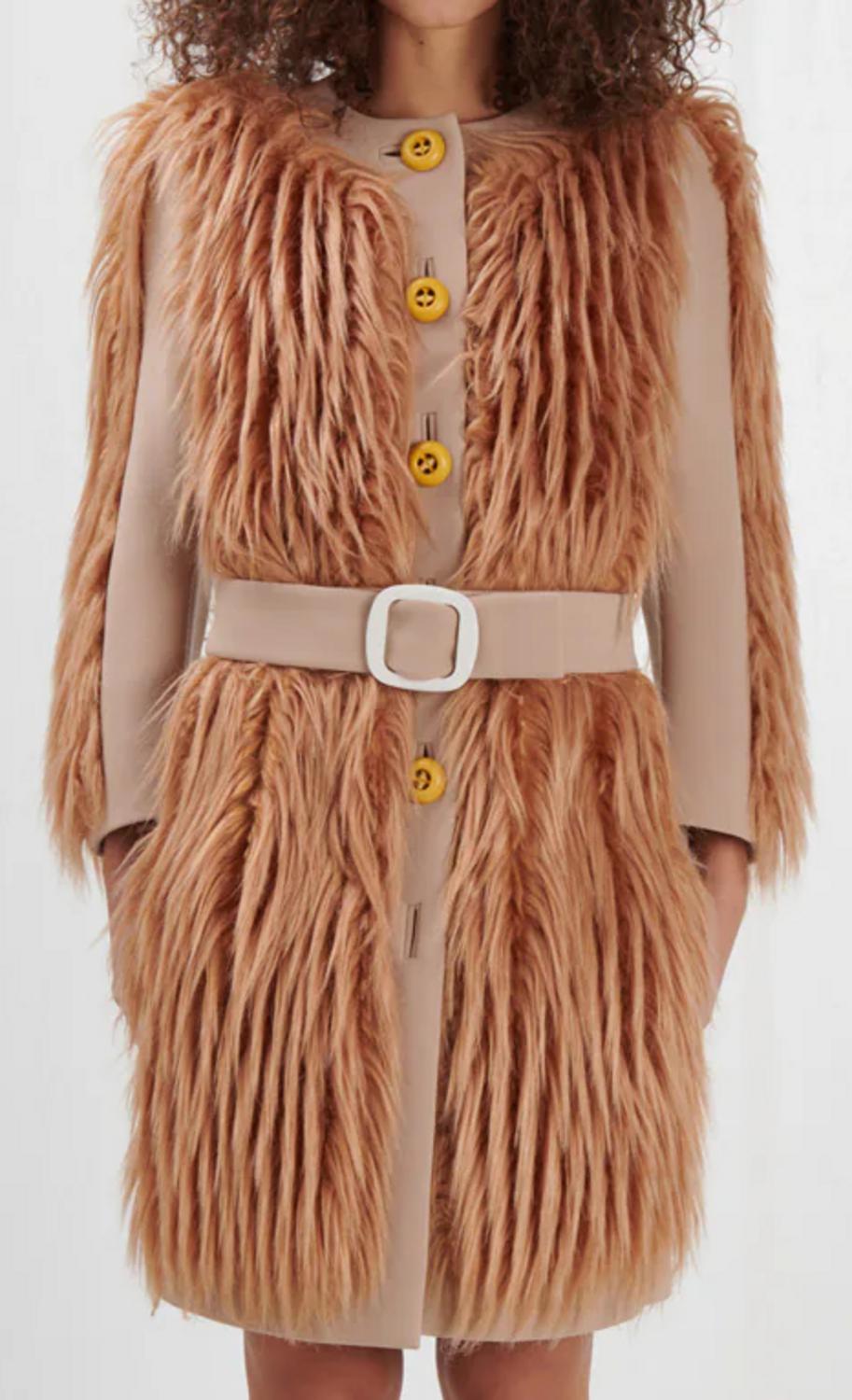 Prada POWDER-COLORED WOOL COAT DESCRIPTION: Powder-colored wool coat with...