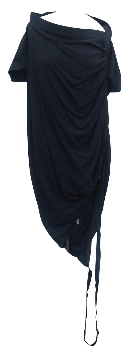 Vivienne Westwood DRAPED DRESS Description: Asymmetrical black cady draped...