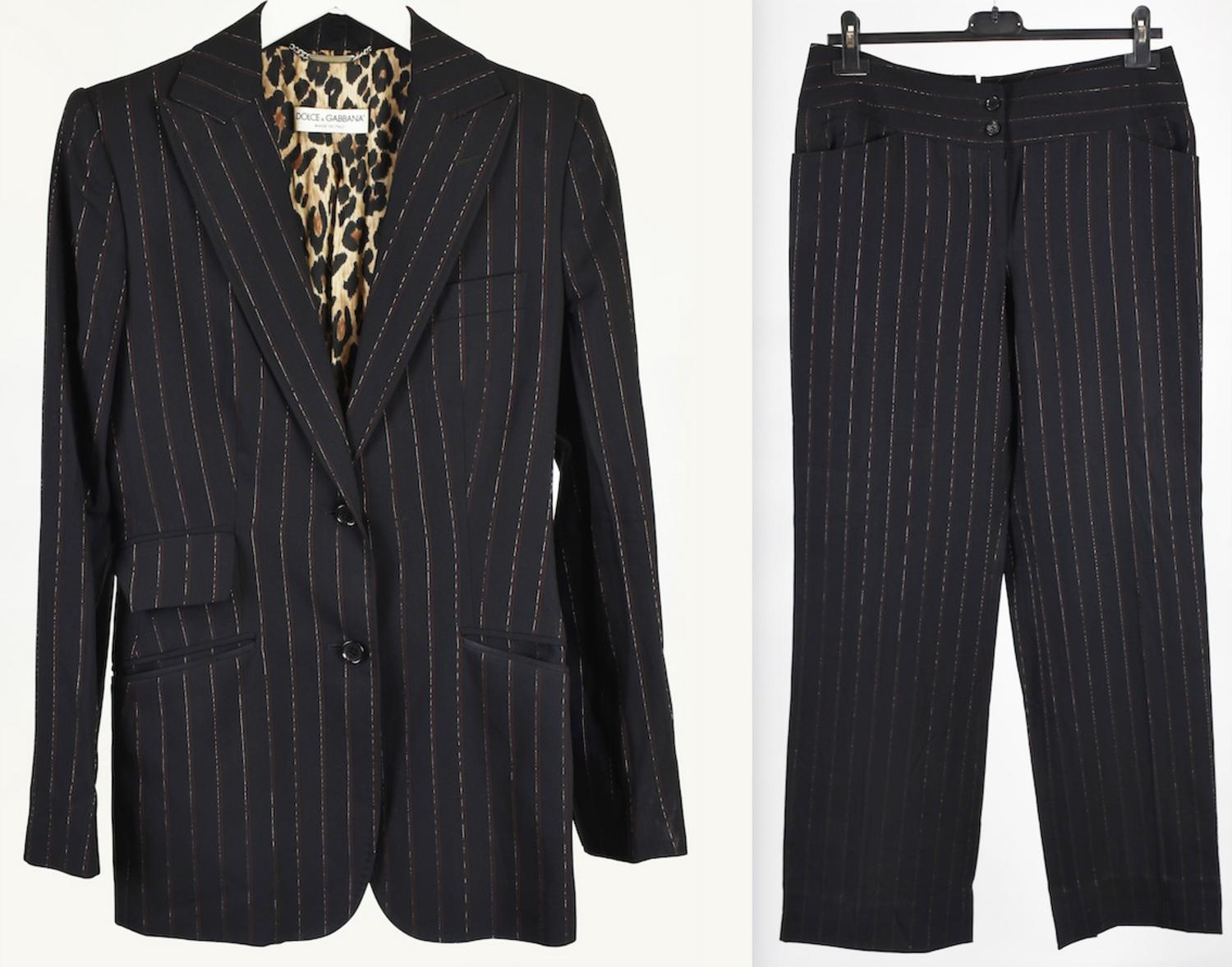 Dolce&Gabbana SUIT DESCRIPTION: Pinstriped suit set with jacket and trousers,...