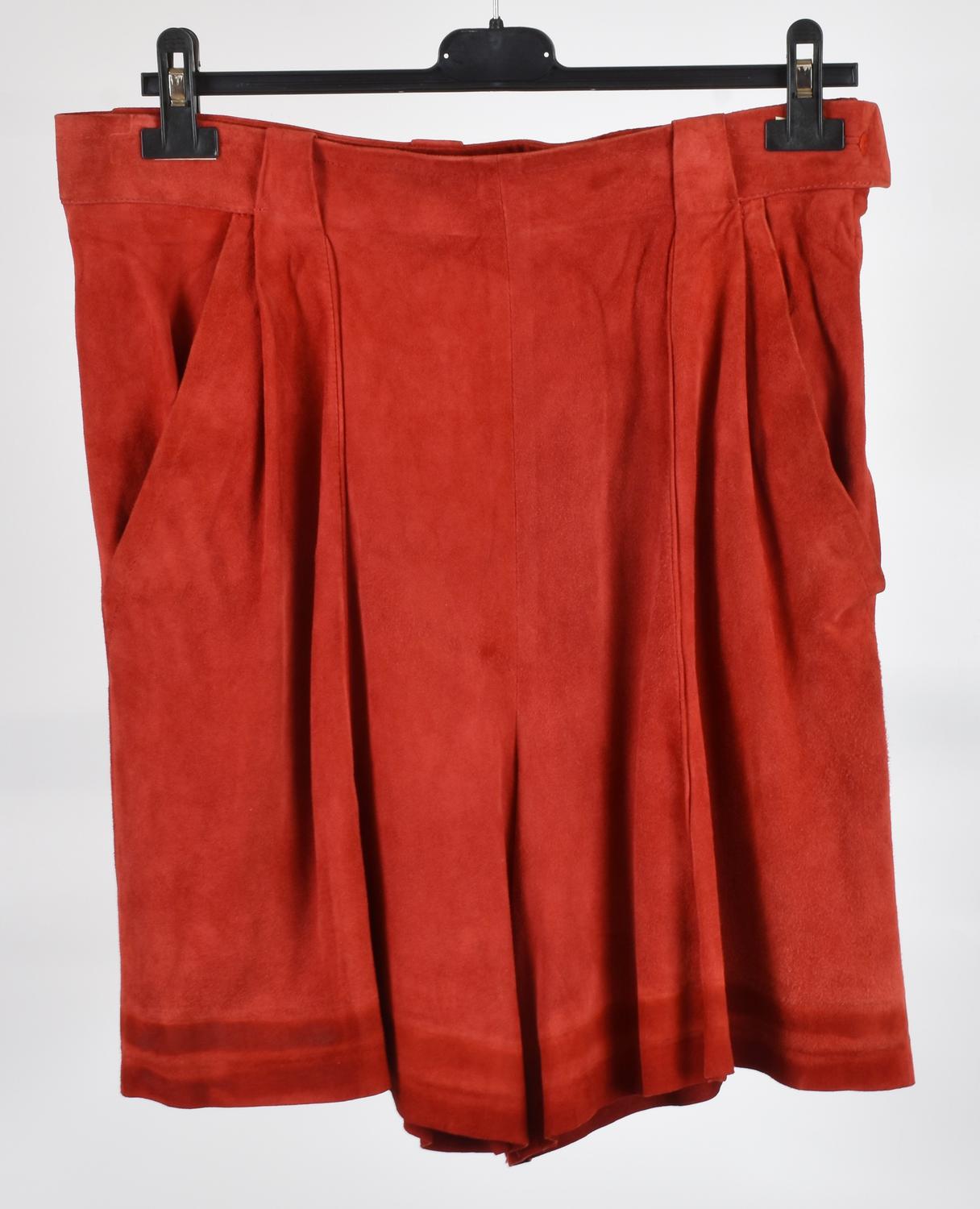 Christian Dior Boutique SUEDE SHORTS DESCRIPTION: Suede shorts with a silk...