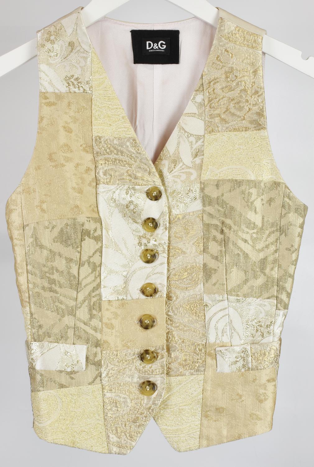 D&G WAISTCOAT DESCRIPTION: Damask vest with buttons, 1993 collection. Size...