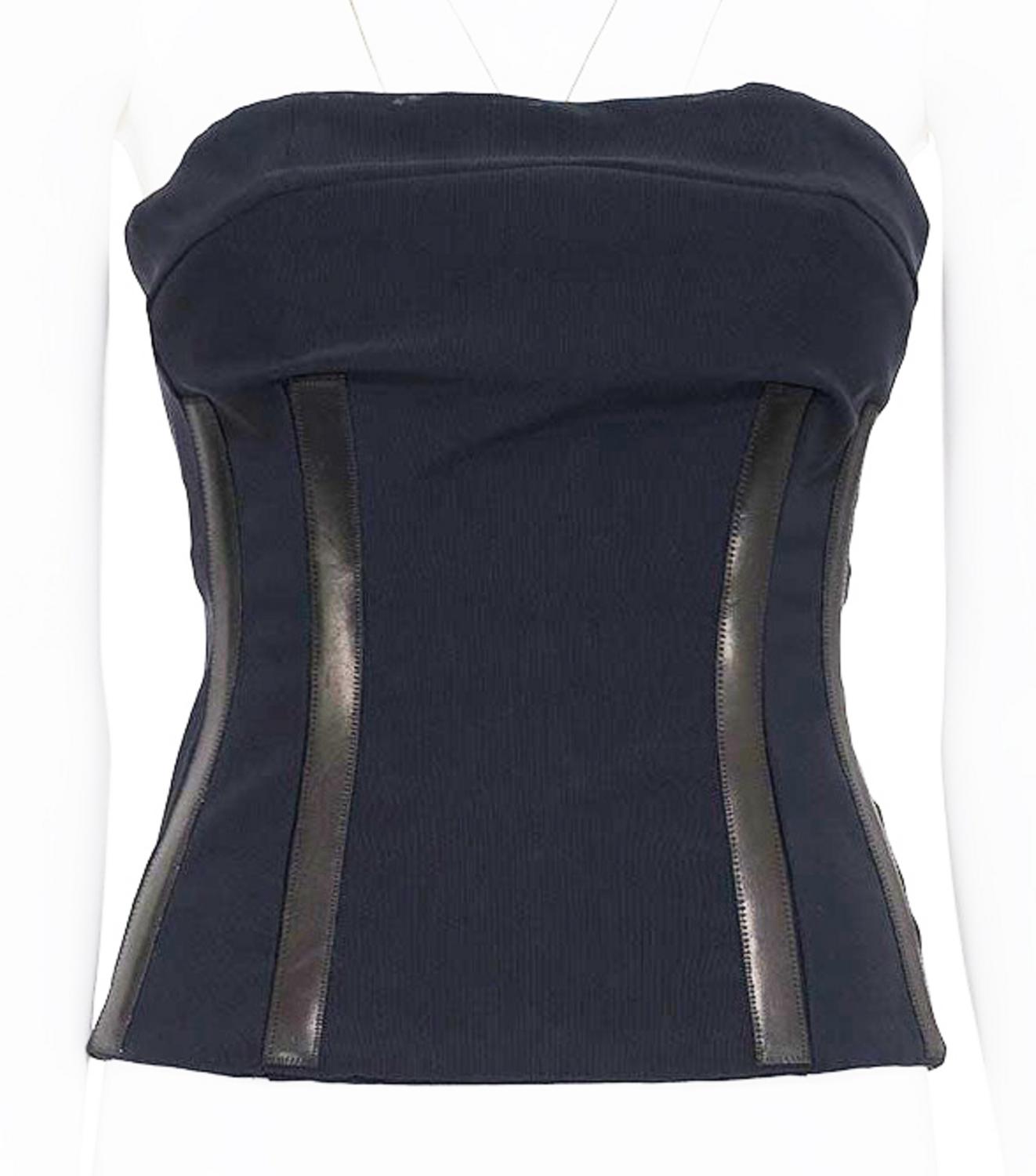 Gucci By Tom Ford RARE ELASTICATED BUSTIER WITH LEATHER DETAILS DESCRIPTION:...