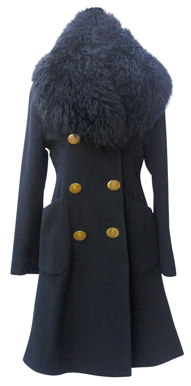 Vivienne Westwood LA LOLLO COAT Description: black wool and cashmere fabric...