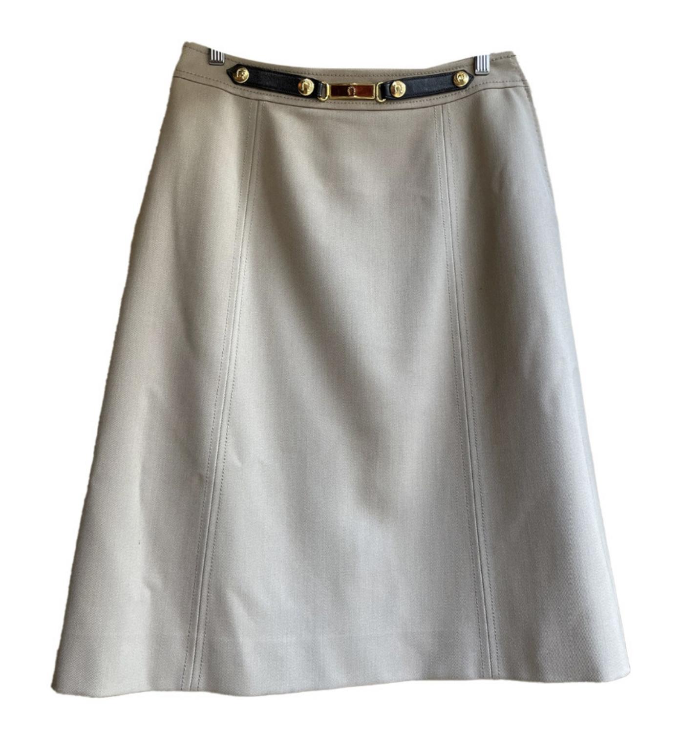 Louis Feraud WOOL SKIRT DESCRIPTION: Louis Feraud beige skirt 100% wool....