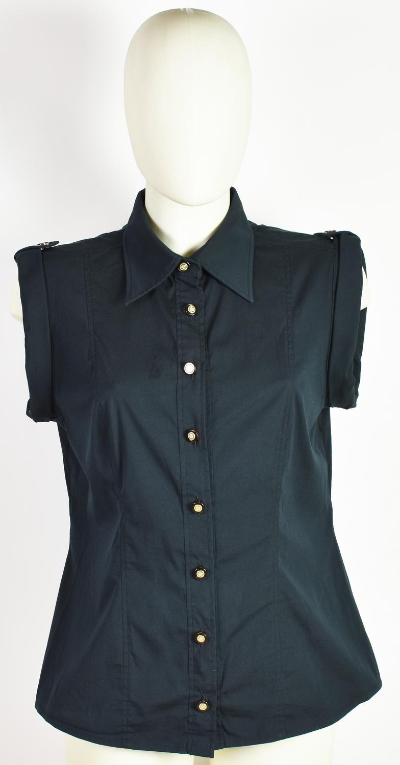 Gianni Versace SLEEVELESS SHIRT DESCRIPTION: Black sleeveless shirt in...