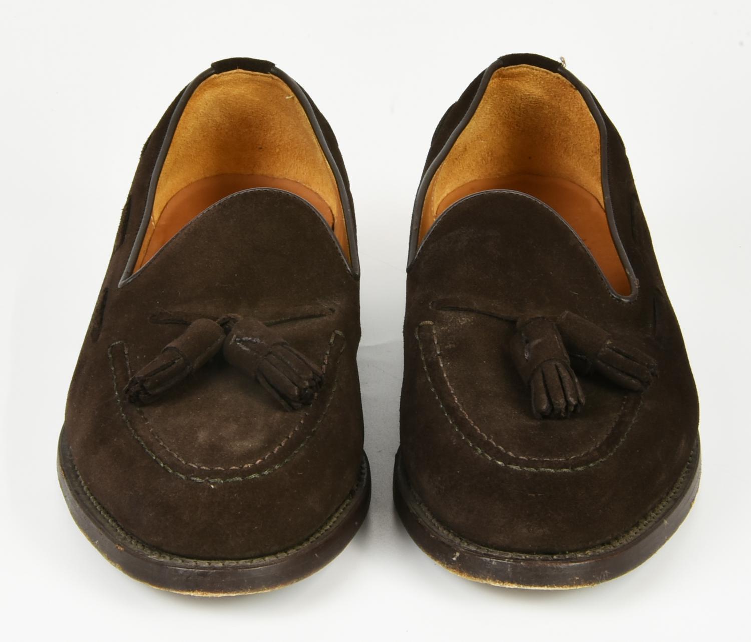 Berwick MAN LOAFER DESCRIPTION: Men's brown suede moccasins with decorative...