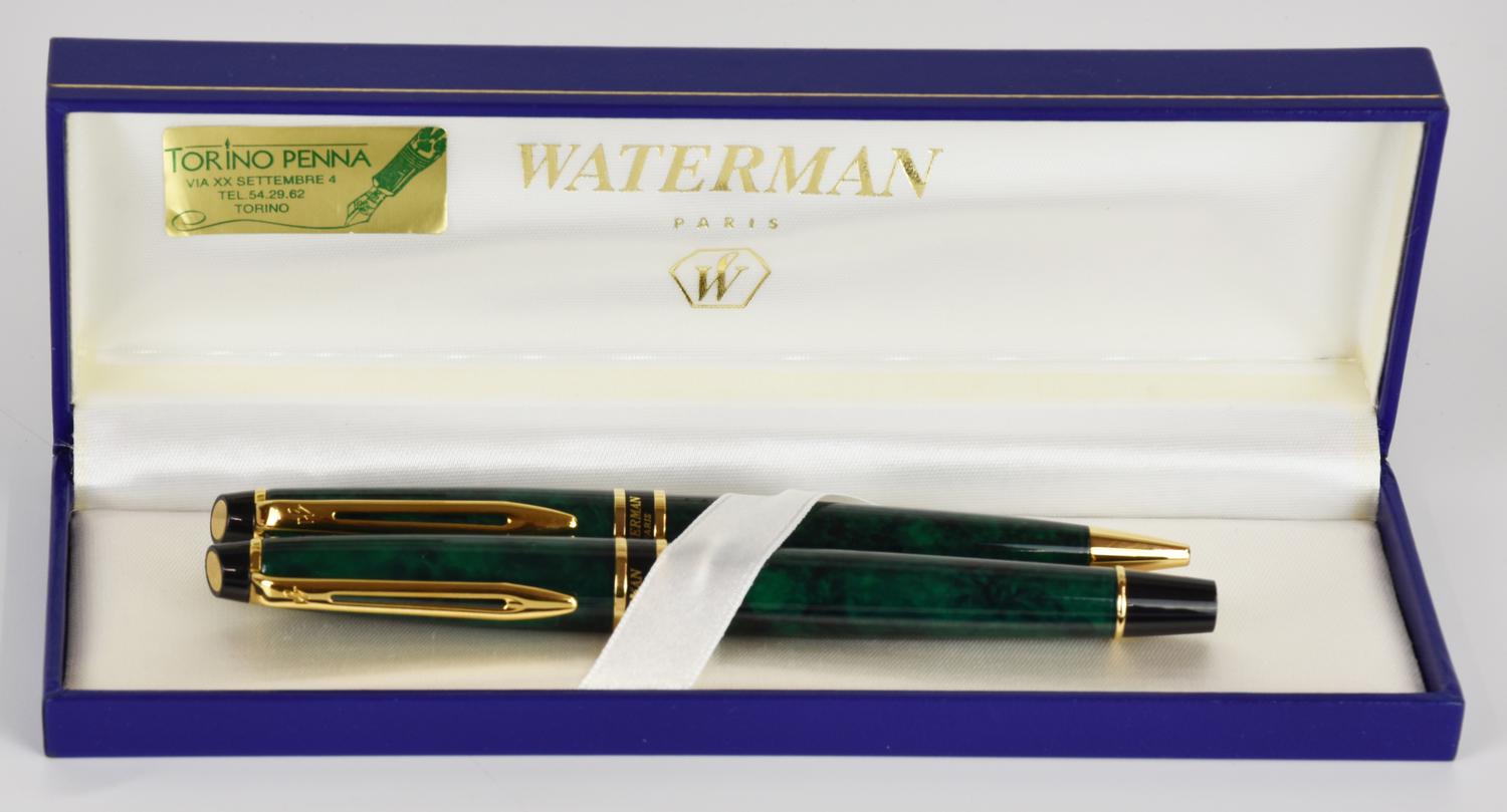 Waterman FOUNTAIN PEN AND BALLPOINT PEN DESCRIPTION: A pair of pens, one...