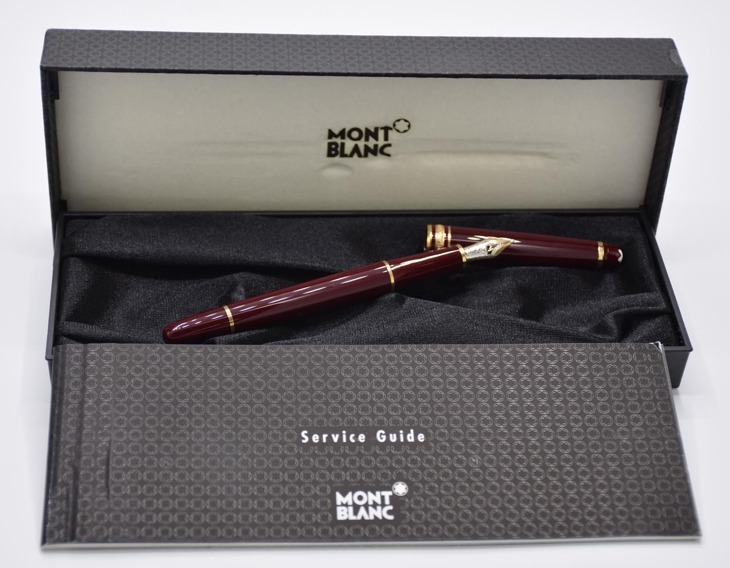 Montblanc MEISTERSTUCK FOUNTAIN PEN DESCRIPTION: Burgundy fountain pen with...