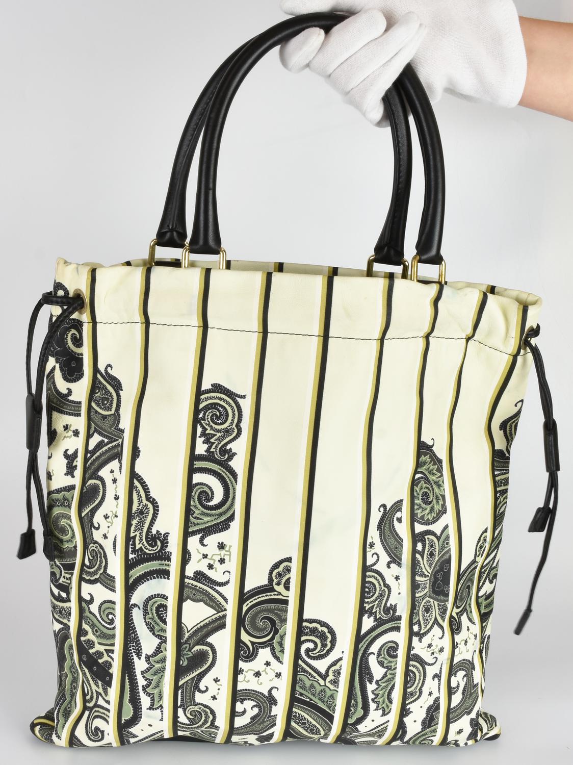 Etro LEATHER TOTE BAG DESCRIPTION: Printed leather tote bag with double...