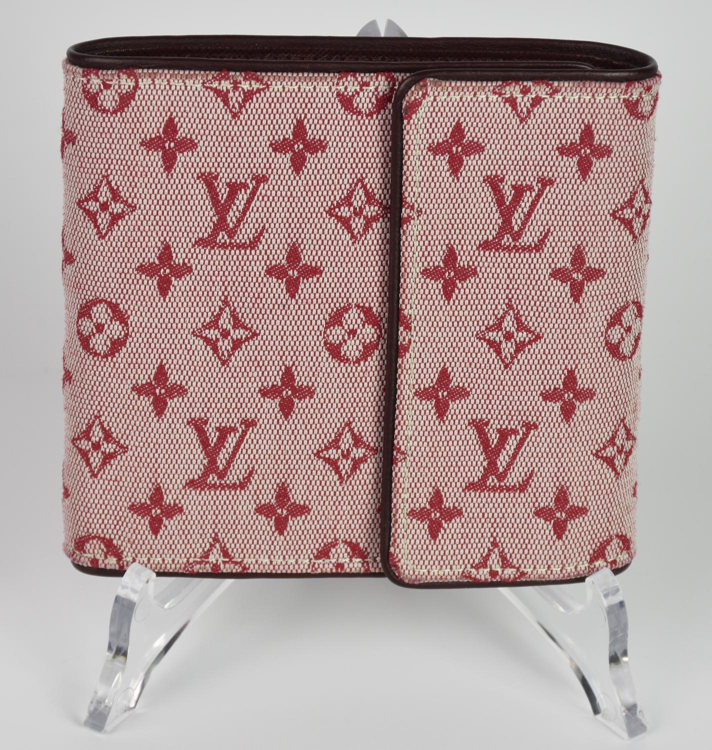 Louis Vuitton LV GHW MONOGRAM MINI RED WALLET DESCRIPTION: Pink monogram...