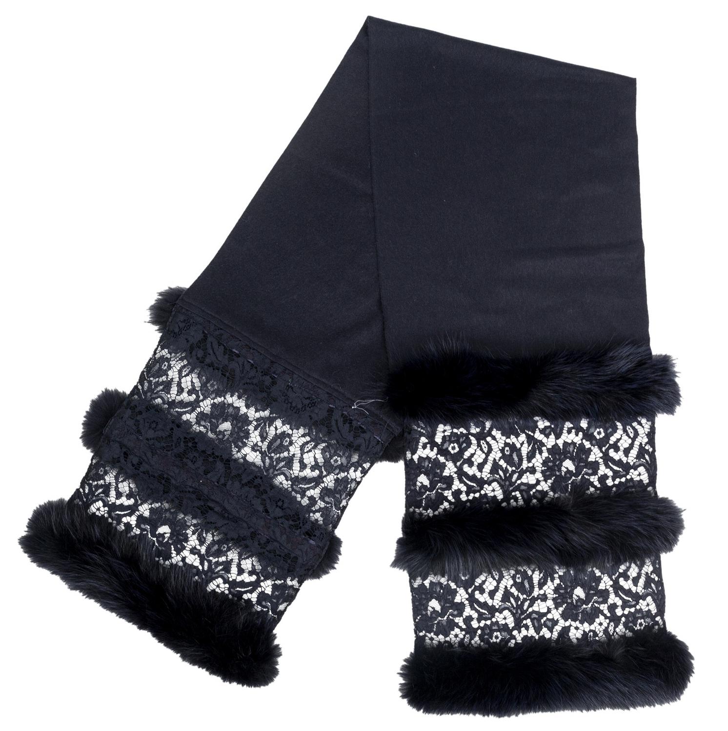 Valentino LACE AND FUR SCARF DESCRIPTION: Stay stylish and cozy with the...