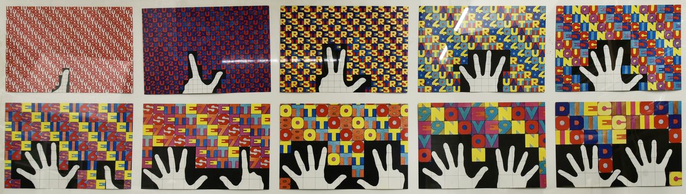 Alighiero Boetti DA UNO A DIECI, 1980 stampe a colori su cartoncino...