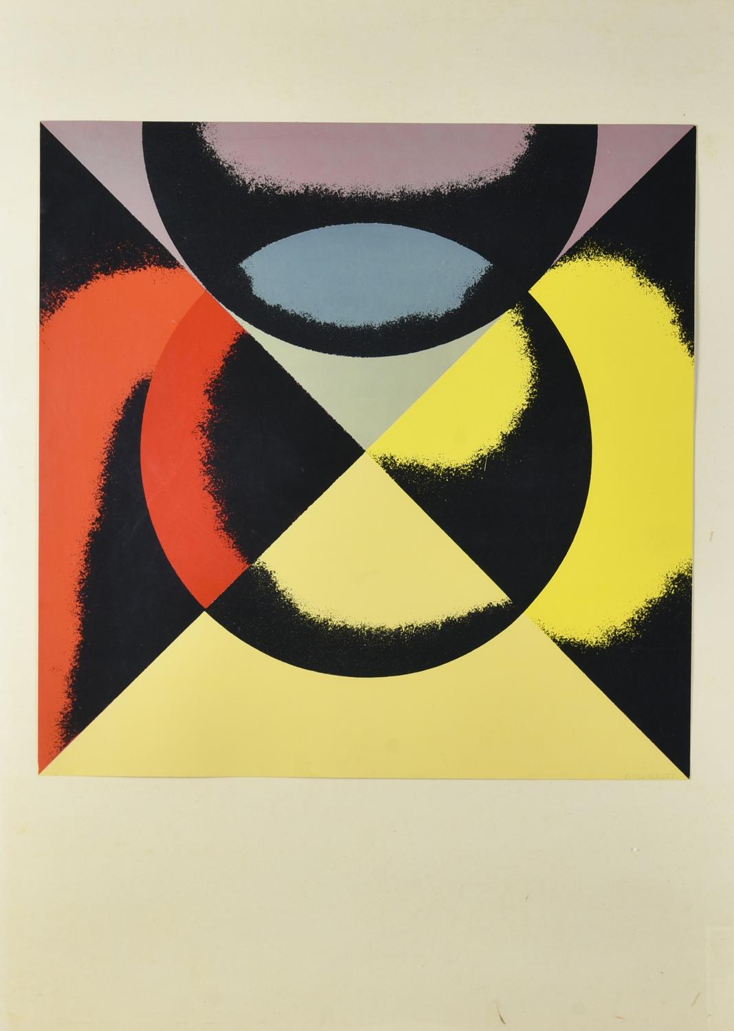 Nicolay Diulgheroff CROMOPIRAMIDALE ALLA SFERA, 1972 serigrafia, cm 42x42;...