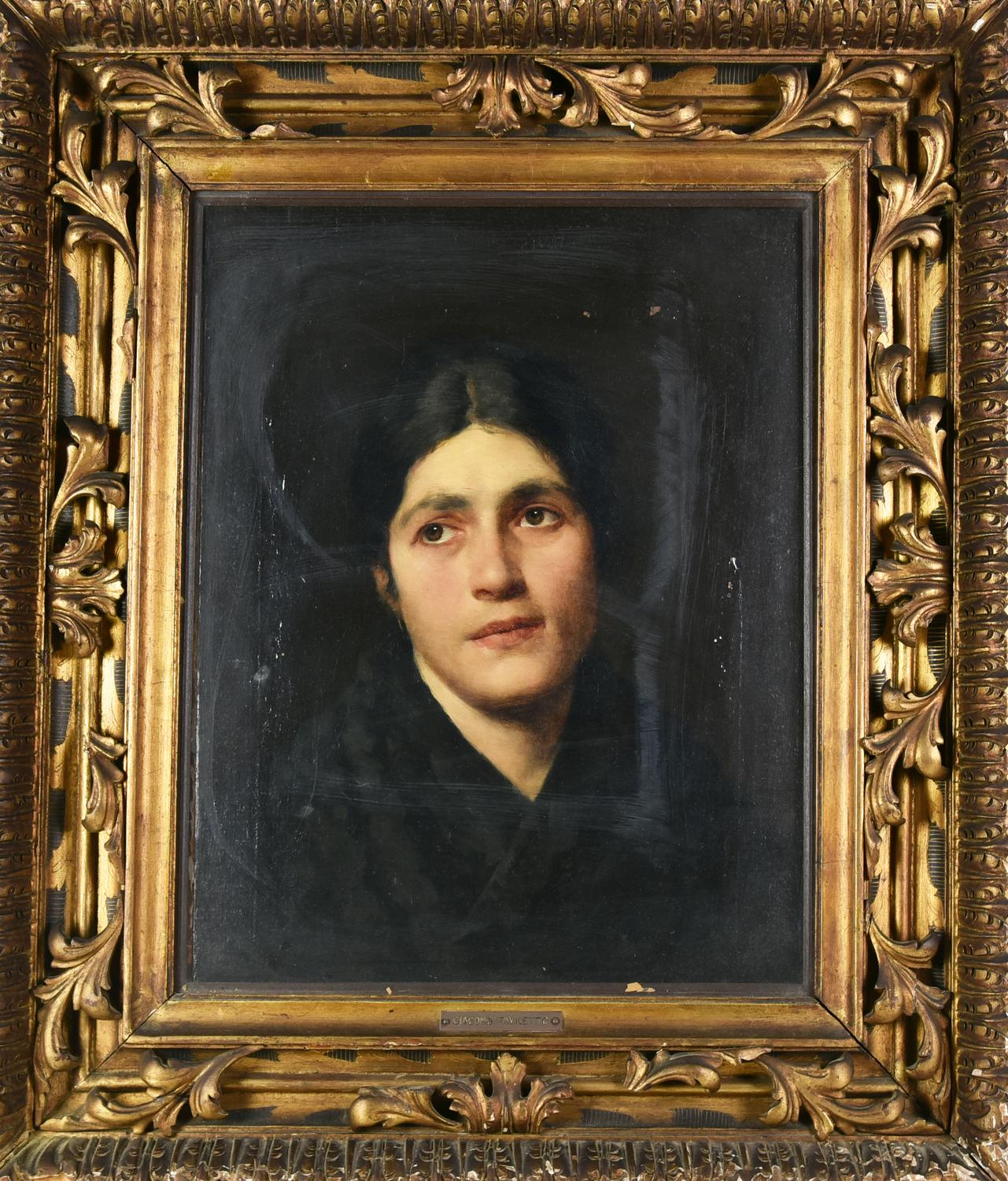 Giacomo Favretto (ambito di), (1849 - 1887) RITRATTO DI DONNA olio su tela,...