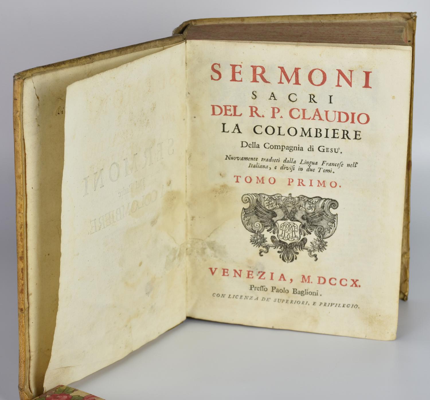 SERMONI SACRI DEL R. P. CLAUDIO LA COLOMBIERE Della Compagnia di Gesù....