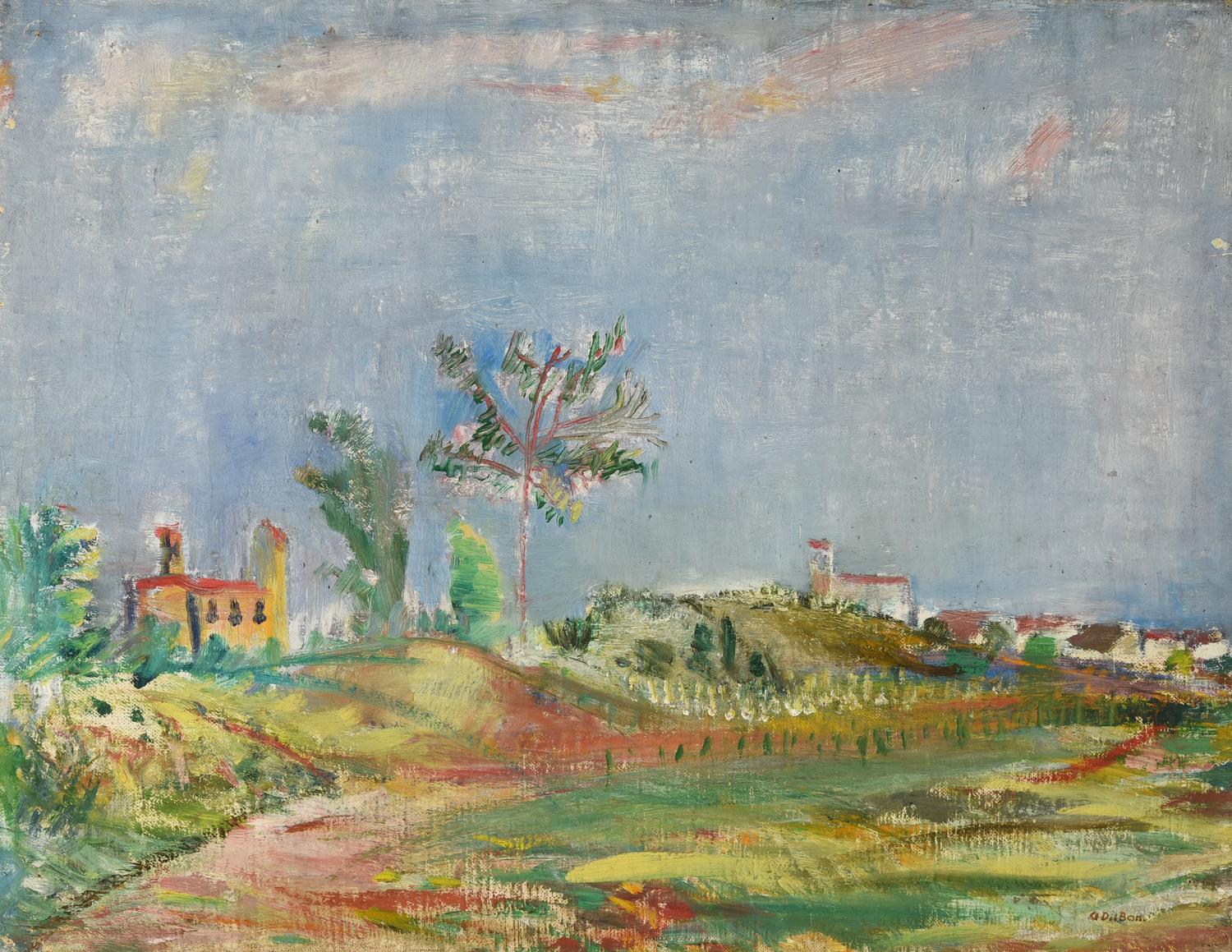 Angelo Del Bon (1898 - 1952) COLLINE A CASTIGLIONE DELLE STIVIERE, 1939 olio...