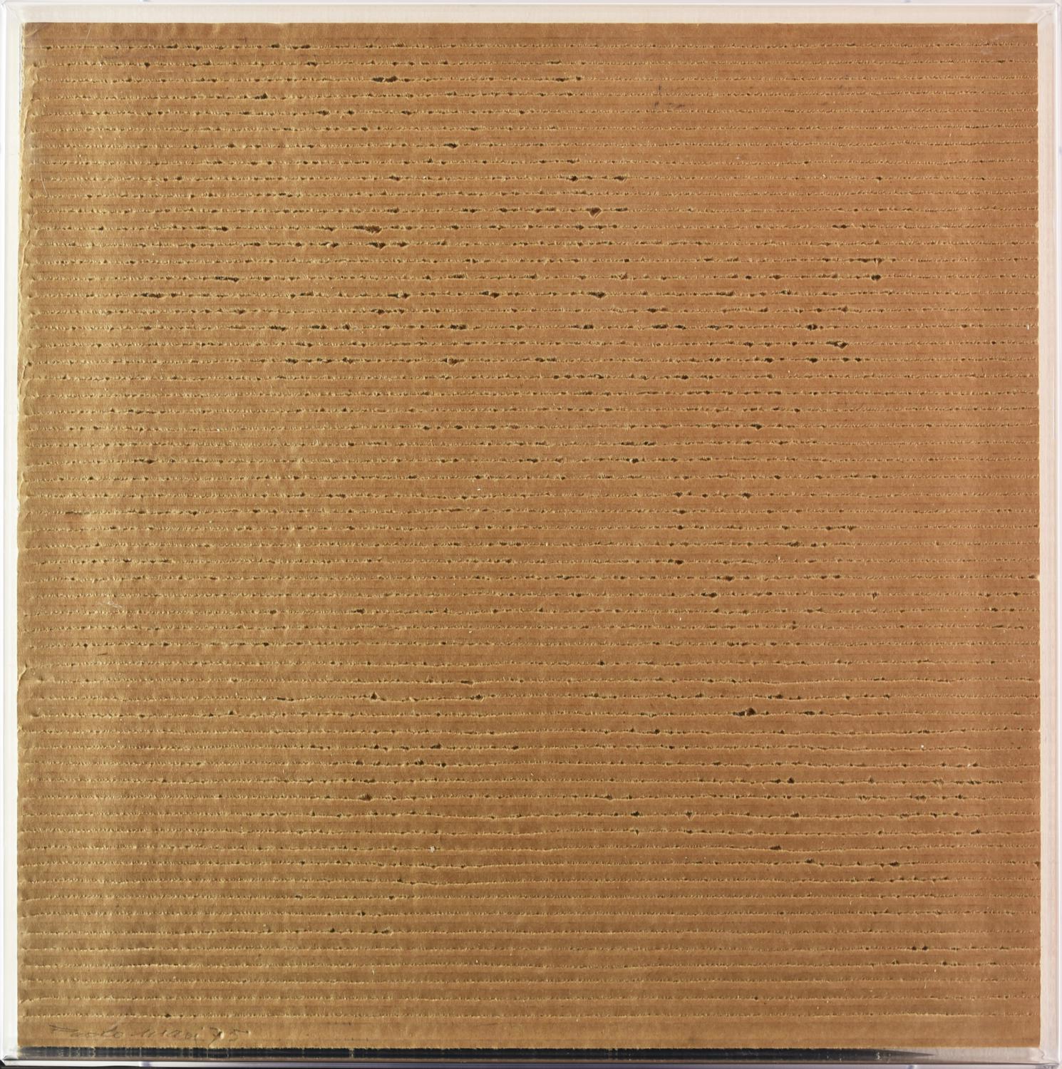 Paolo Masi (1933) SENZA TITOLO, 1975 cartone inciso, cm 40x40 firma e data...