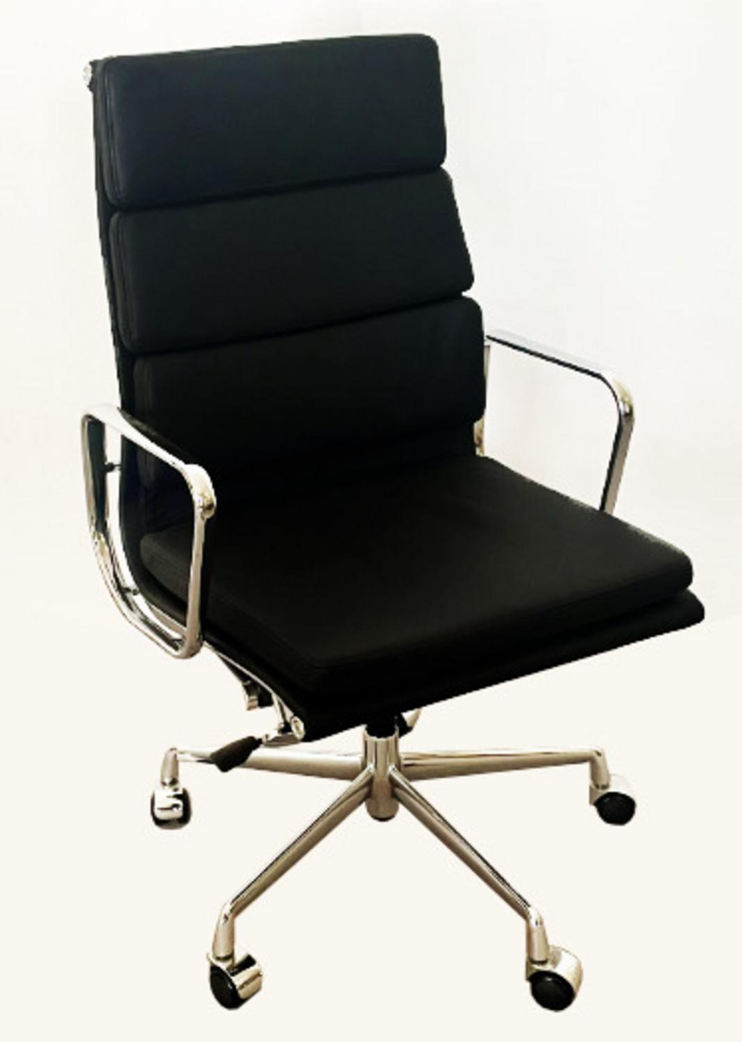 Charles Eames SOFT PAD OFFICE, CHAIR,c. 1969 struttura in metallo cromato e...