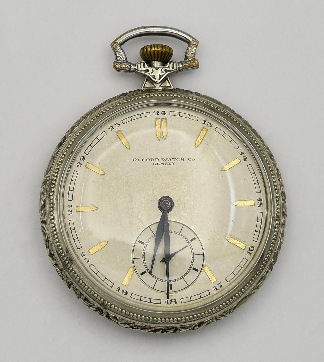 Orologio da tasca in metallo Record Watch Co. Geneve, primi 900 CASSA: in...