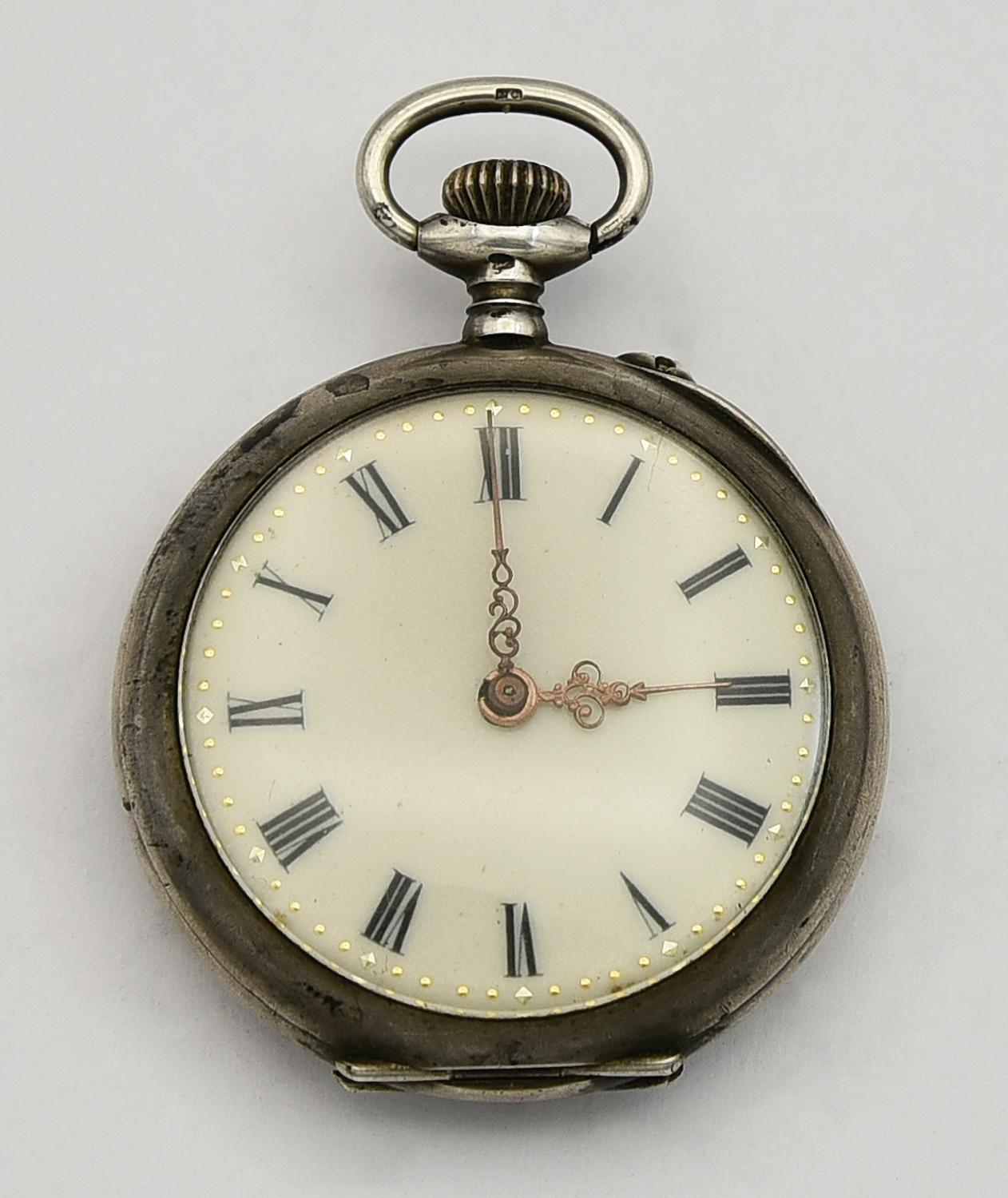 Piccolo orologio da tasca K&L, Svizzera, primi 900, argento 800/1000 CASSA:...