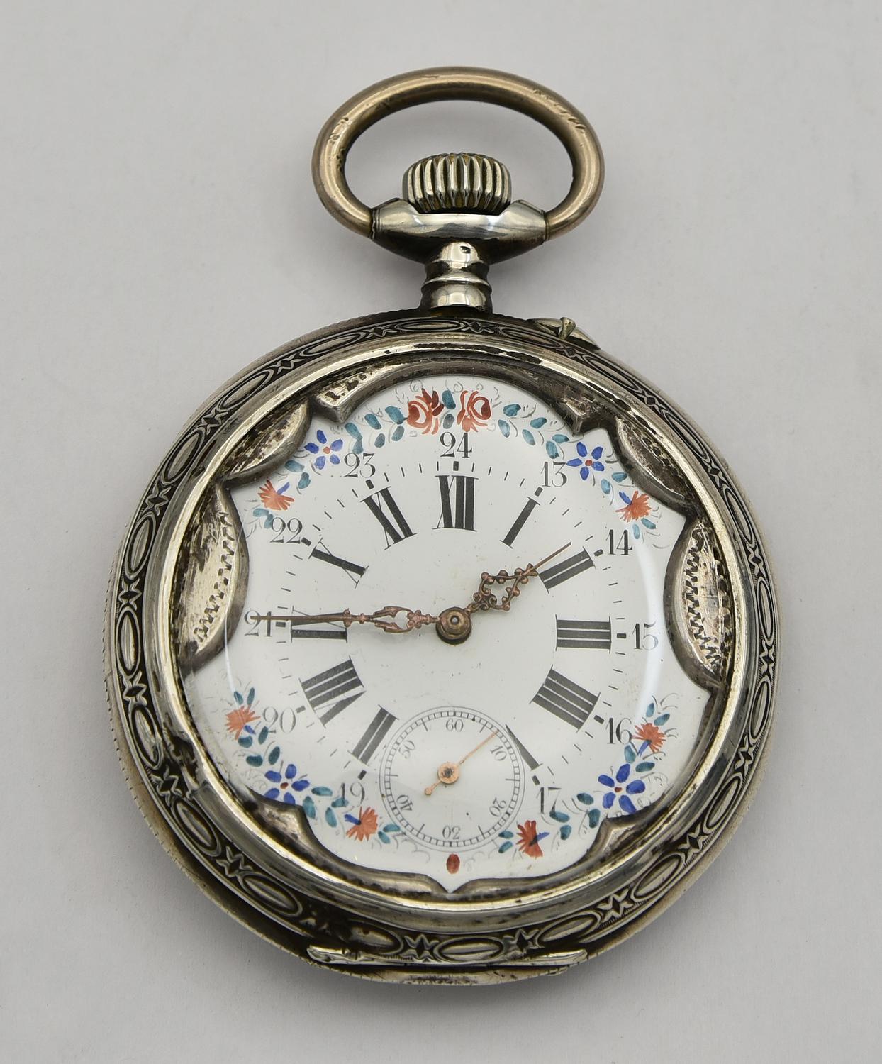 Orologio da tasca, Svizzera, fine 800, argento 800/1000 CASSA: in argento con...