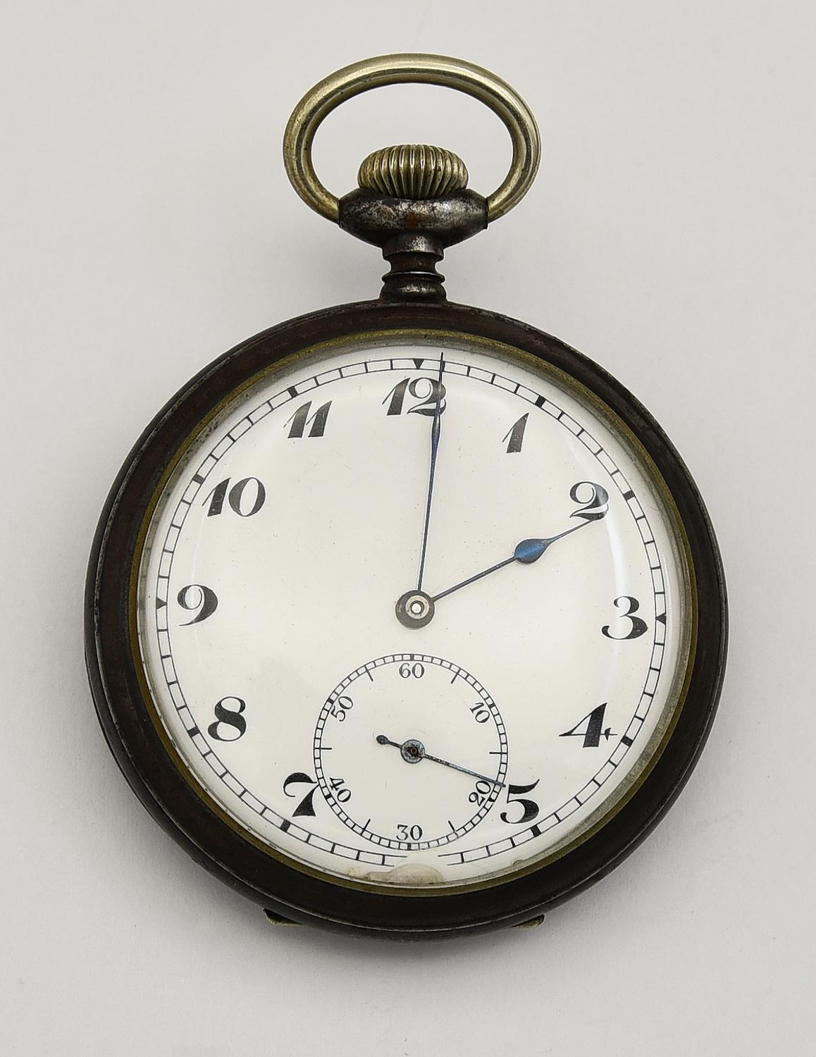 Orologio da tasca, primi 900, acciaio CASSA: in acciaio brunito, numero di...