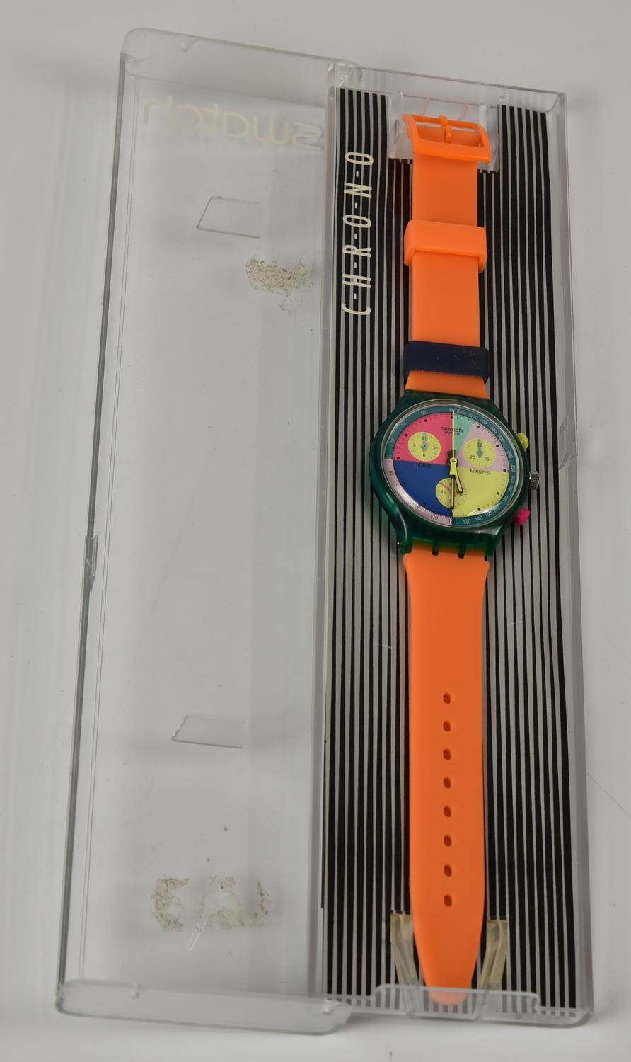 SWATCH CHRONO, 1992 mod. FLASH ARROW, cod. SCL100 anno 1992 Completo di...