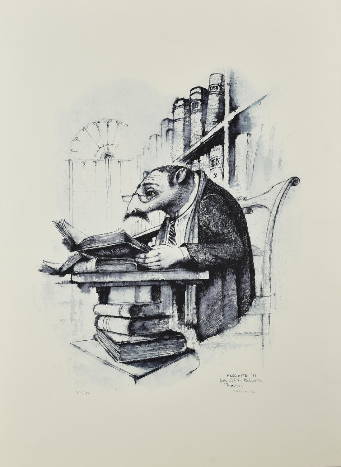 Giovanni Macciotta TONINO, STORIA DI UN TOPO DA BIBLIOTECA, 1981 litografia,...